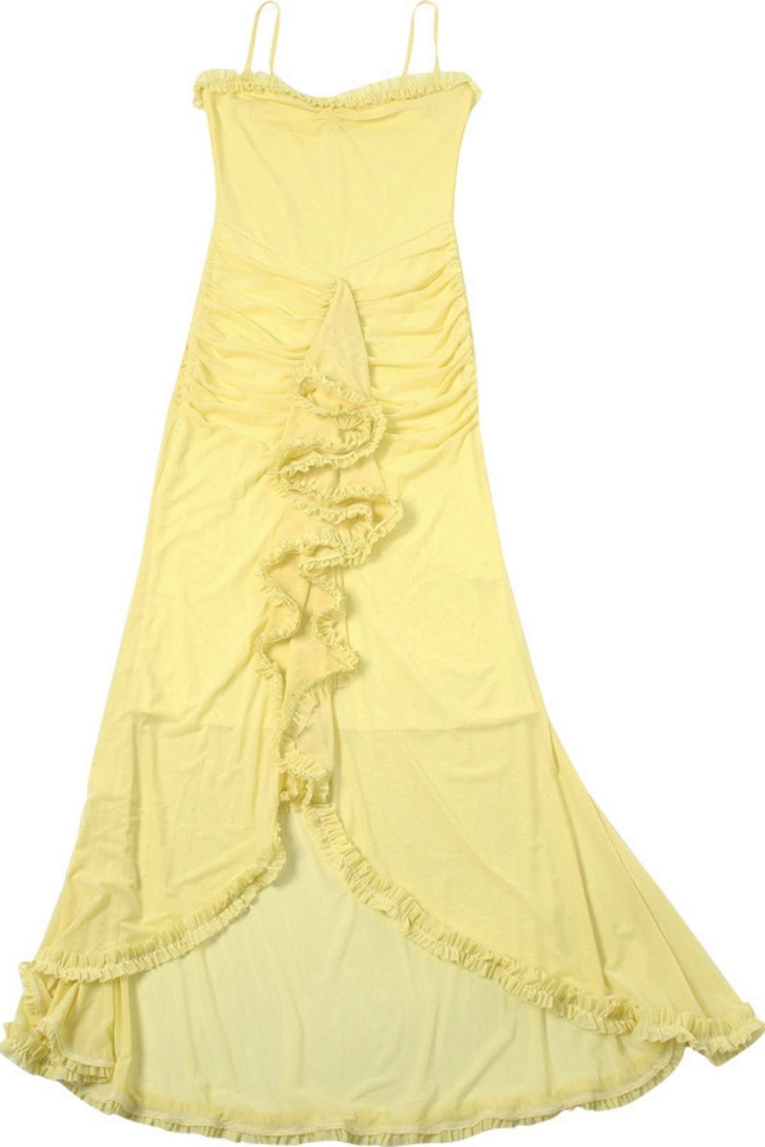 Backless Mesh Suspender Long Skirt Solid Color Slim Dress