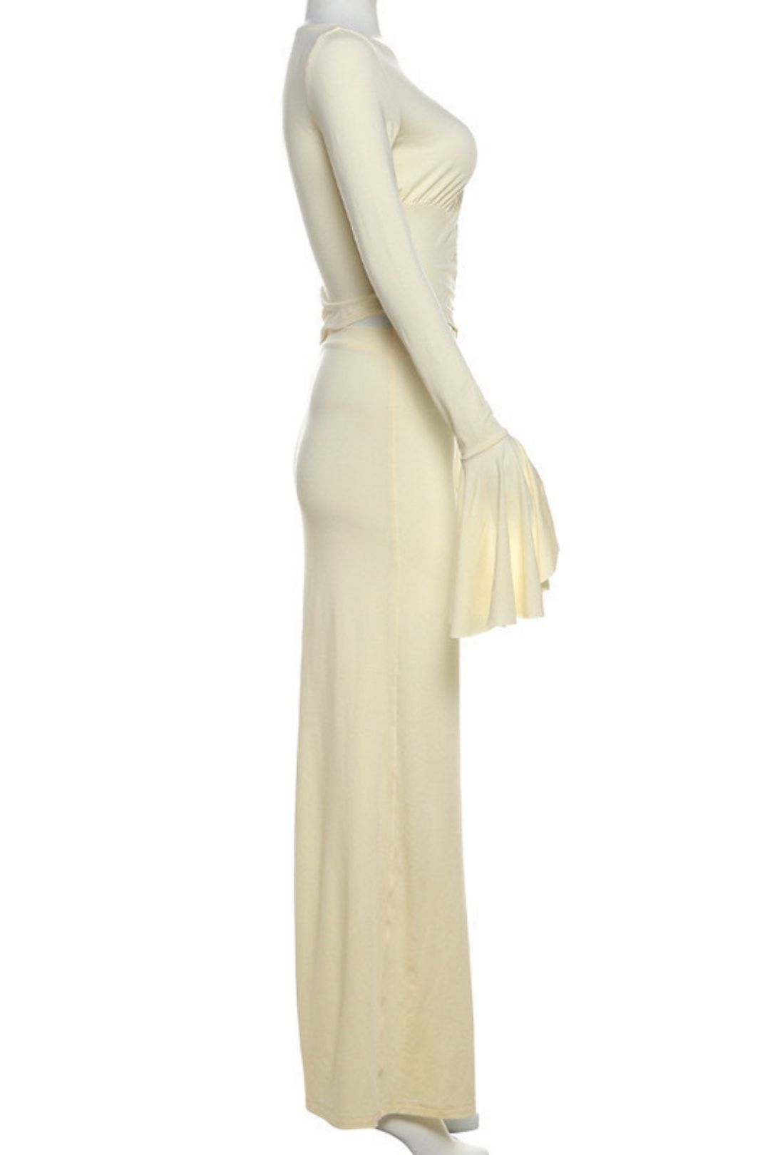 Slim Irregular Long-sleeved T-shirt Solid Color Hip Skirt Suit