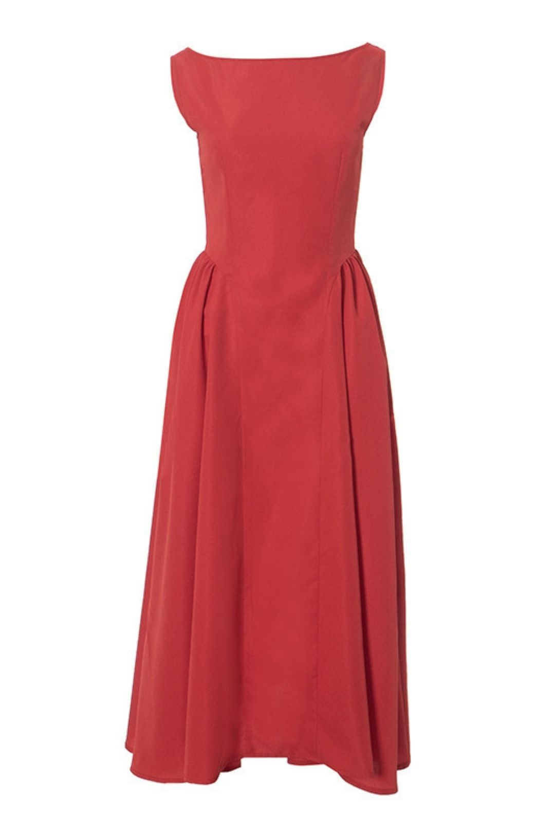 Temperament One-line Collar Waist Slimming Dress  New Woven Simple Long Skirt