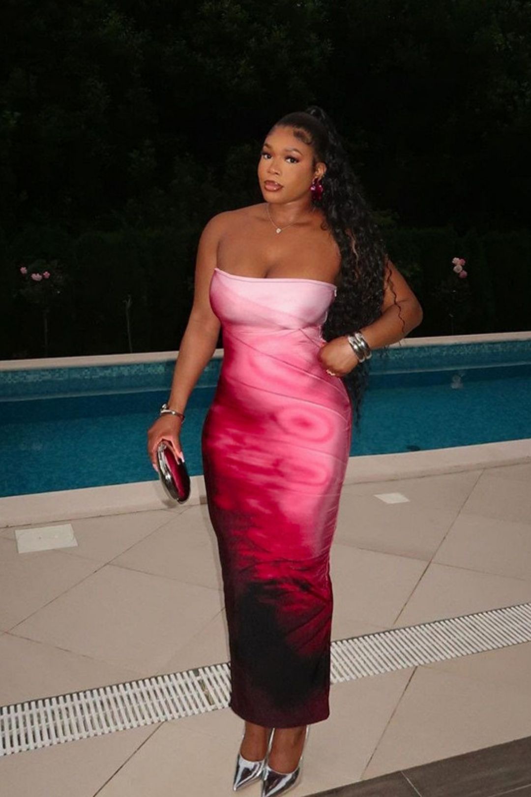 Temperament Dress Holiday Style Casual Sexy Tube Top Printed Long Skirt