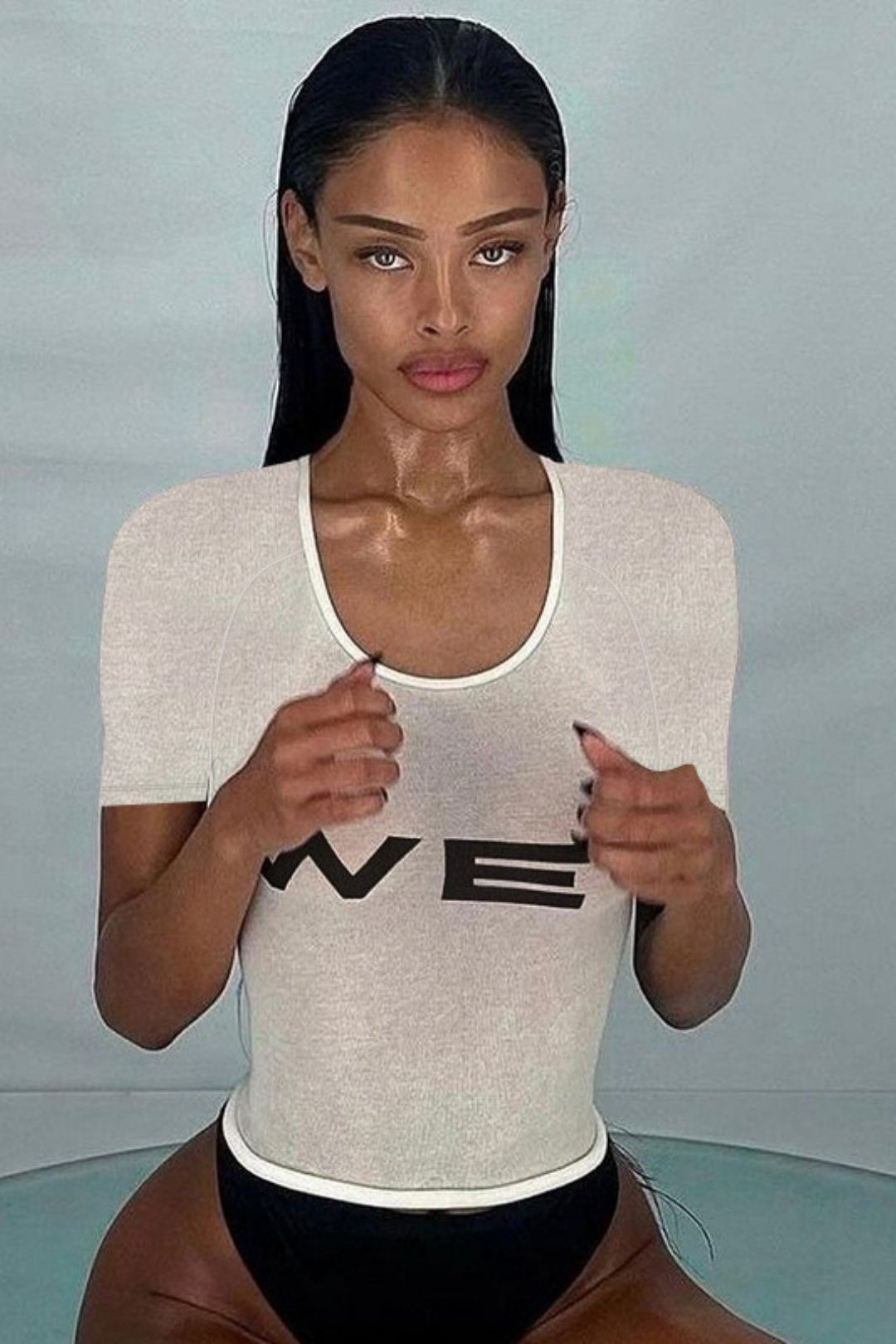 Short-sleeved Printed Thin Tops 2024 Summer New Hot Girl Navel Exposed Slim Fit Versatile T-shirt