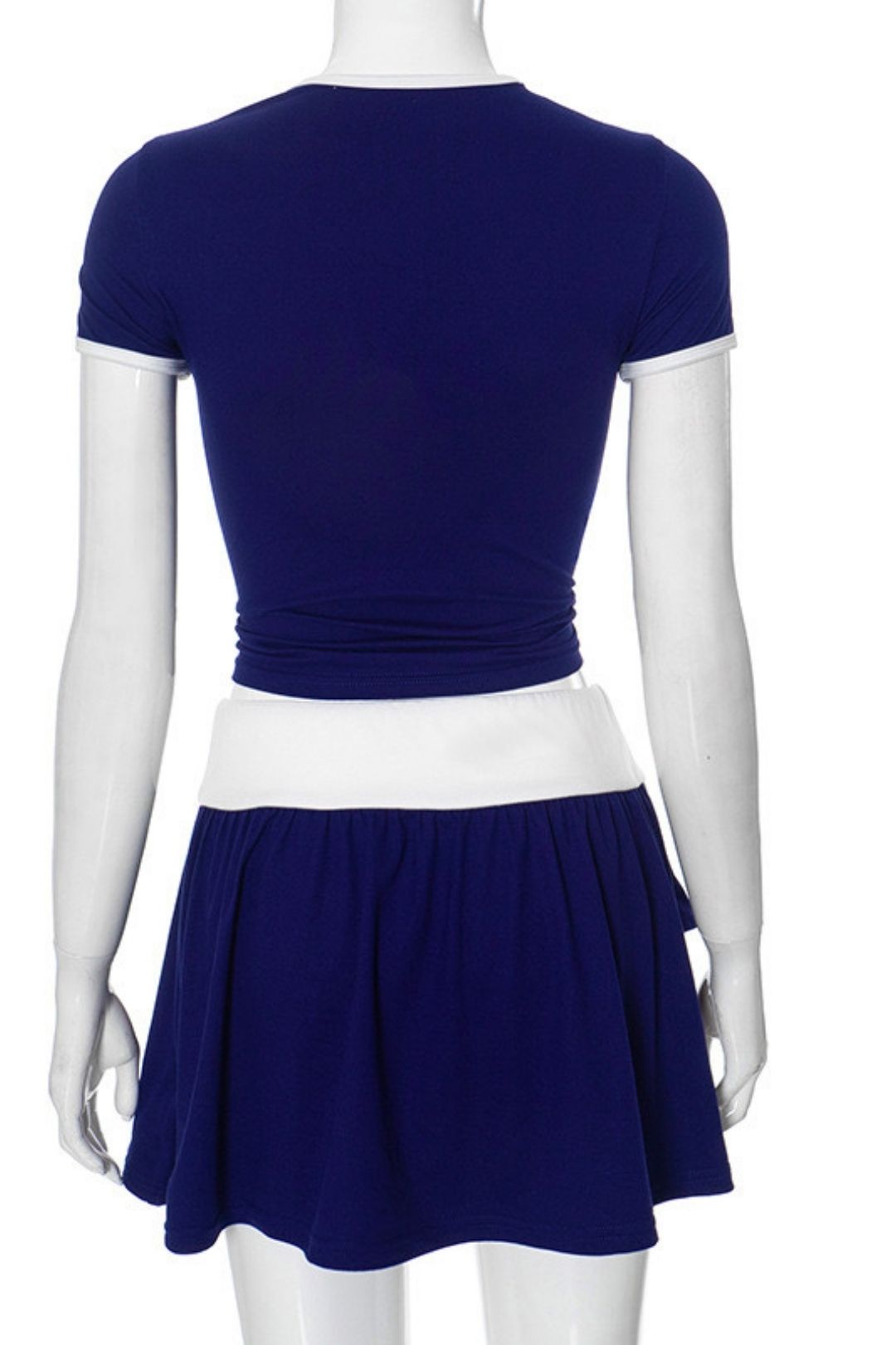 Short Sexy Slim T-shirt Color Block Skirt Suit Wholesale