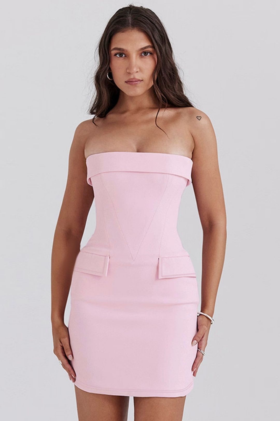 Tube Top Waist Slim Fit Hip-hugging Short Skirt 2024 European And American Professional Style Dress