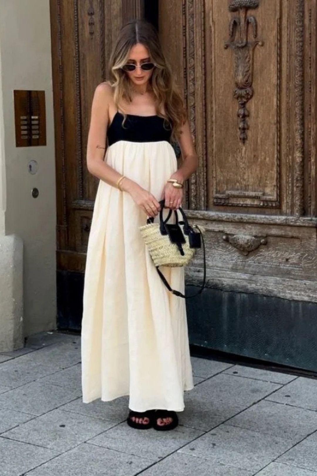Black And White Patchwork Dress