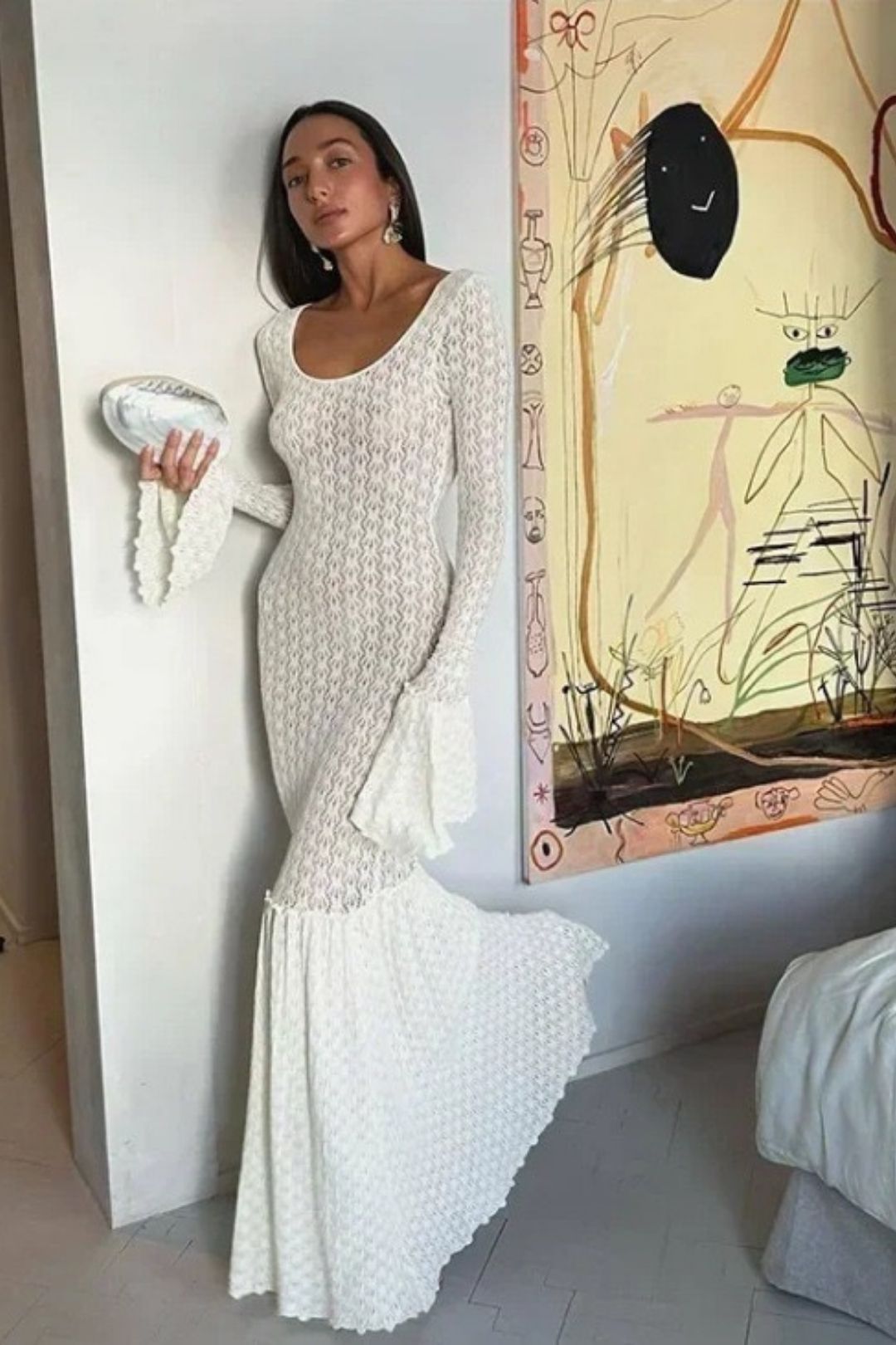 Popular U-shaped Hollow Dress