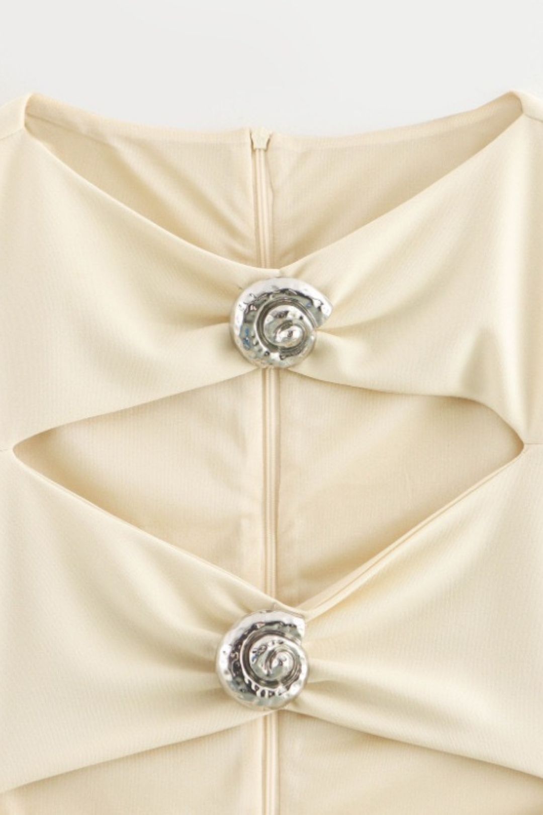 Printed Round Neck Shell Decorated Sleeveless Slim Dress