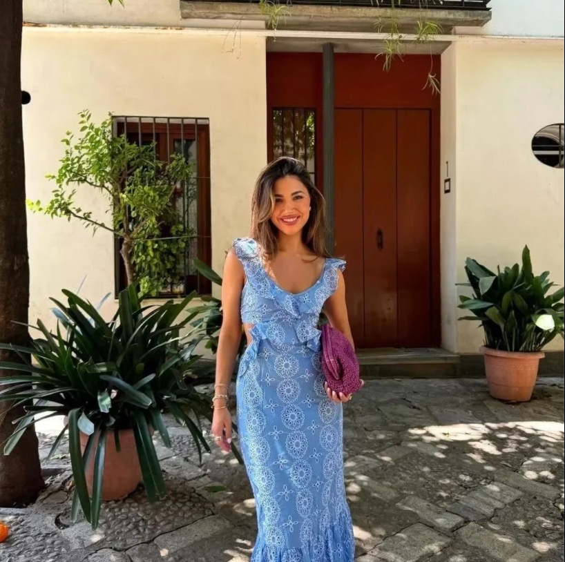 Hot-selling Heavy-duty Embroidered Layered Decorative Midi Dress