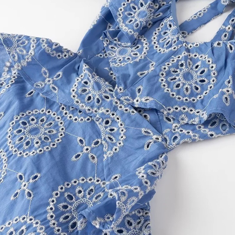 Hot-selling Heavy-duty Embroidered Layered Decorative Midi Dress