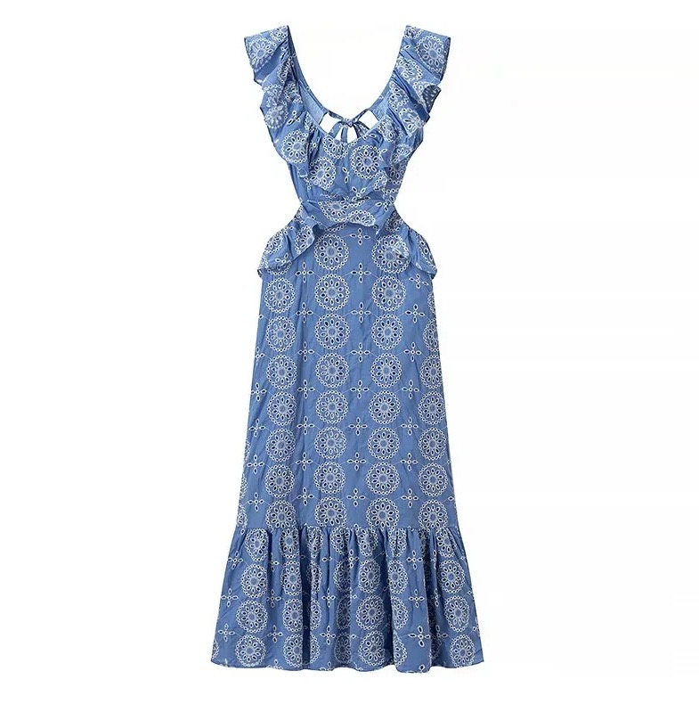 Hot-selling Heavy-duty Embroidered Layered Decorative Midi Dress