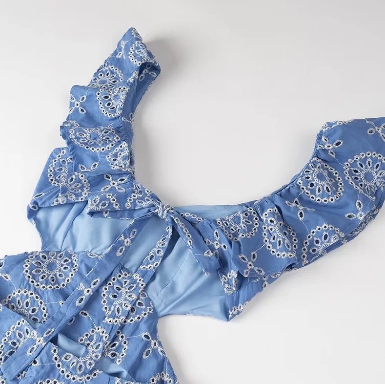 Hot-selling Heavy-duty Embroidered Layered Decorative Midi Dress