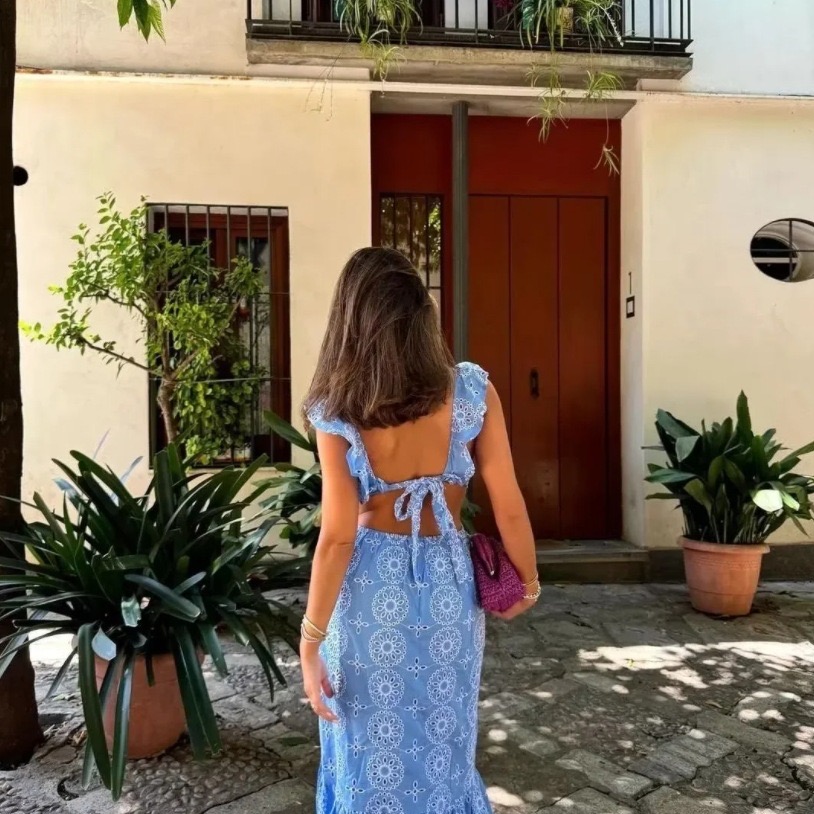 Hot-selling Heavy-duty Embroidered Layered Decorative Midi Dress