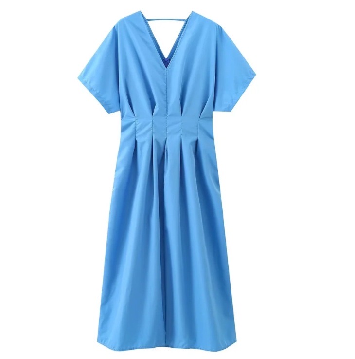 Hot-selling V-neck Waisted Bat-sleeve Dress