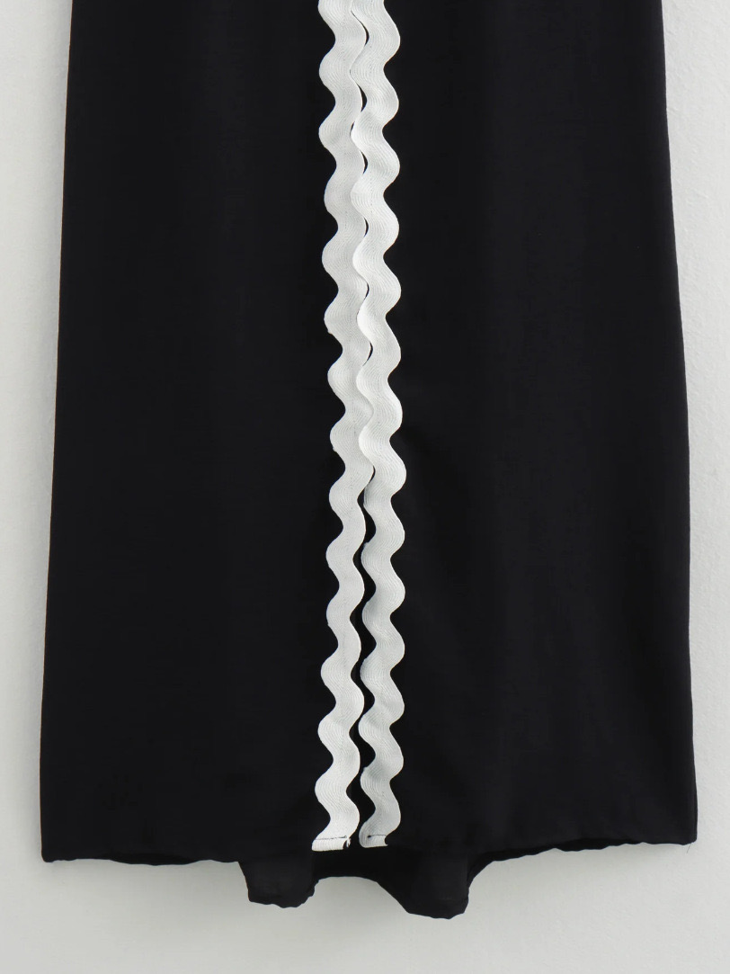 Hot Style Backless Sexy Contrasting Suspender Halter Neck Long Dress