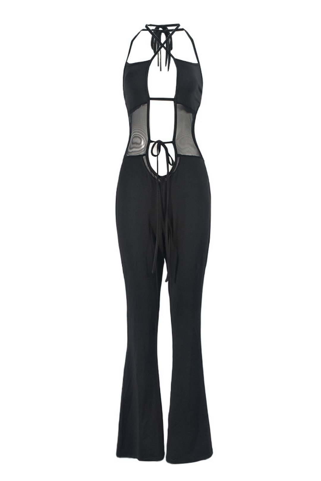 Sleeveless Lace-up Backless Micro-flare Sexy Wide-leg Jumpsuit