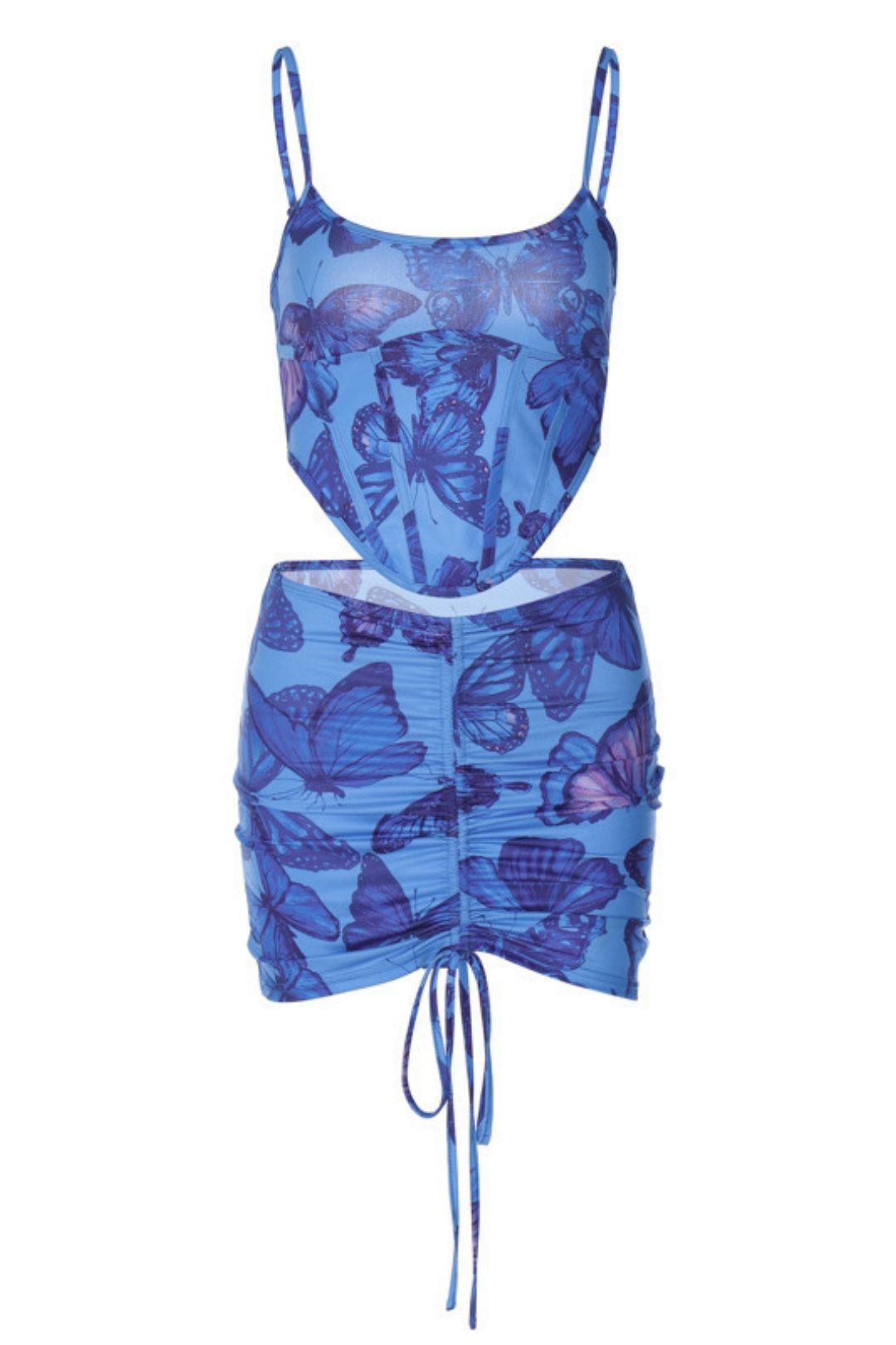 Sexy Halter Suspender Top Slim Drawstring Skirt Suit