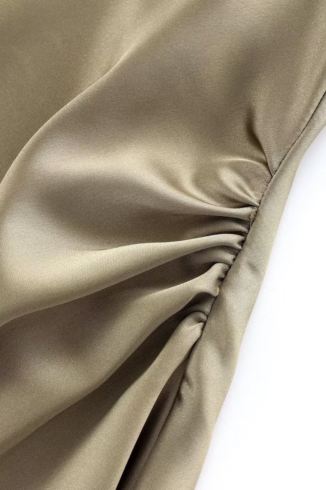 Silk Satin Texture Midi Sleeveless Slim Casual Dress