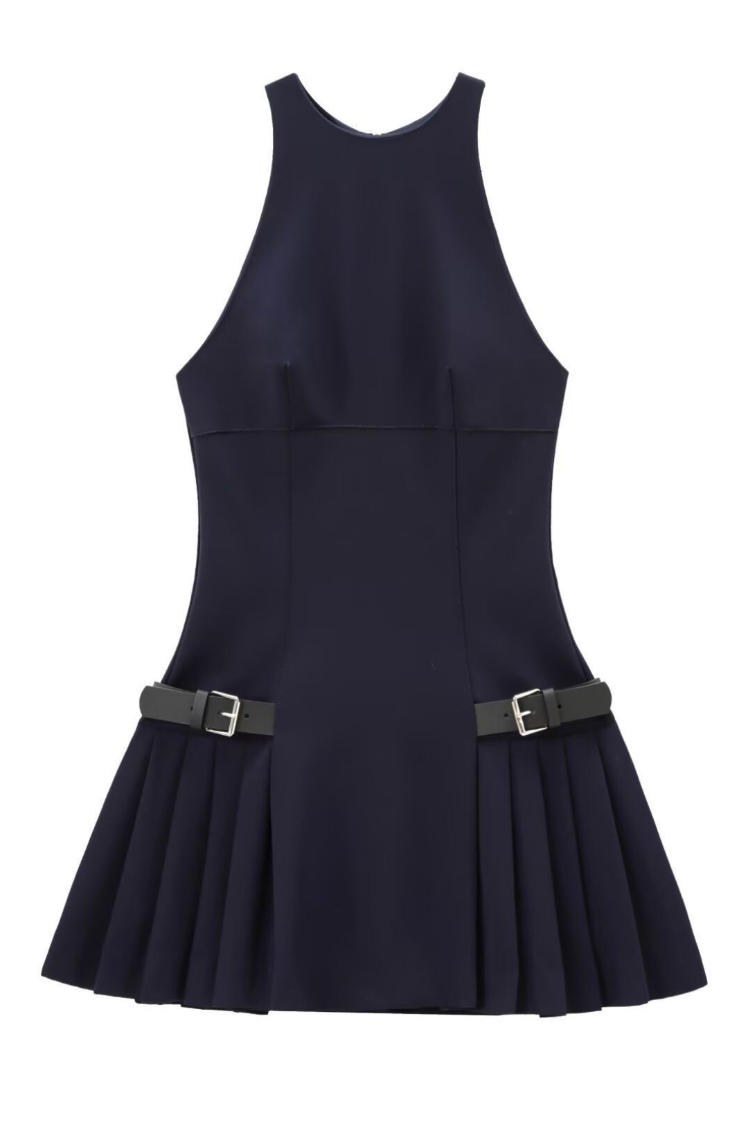 Slim Mini Dress With Straps On Both Sides