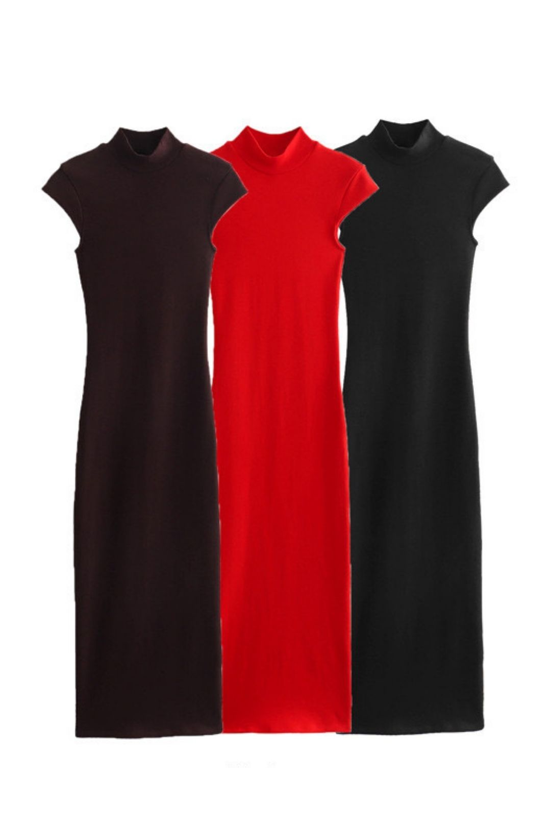 Slim Slimming Half-high Collar Dress