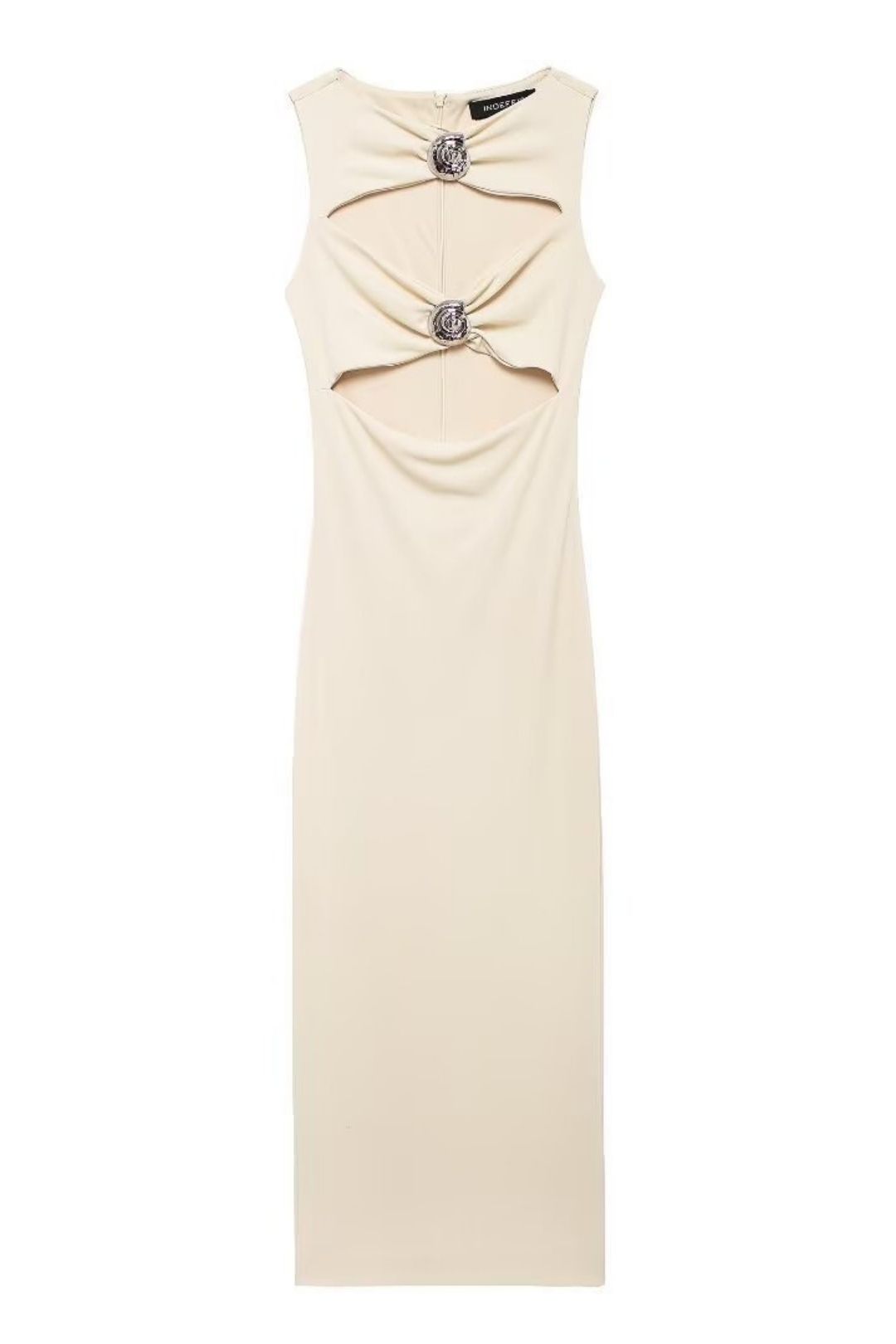 Solid Color Opening Design Animal Decoration Dress
