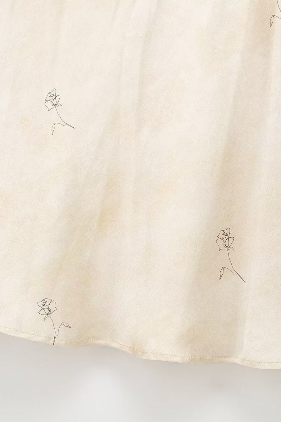 Slim Silk Satin Texture Printed Dress