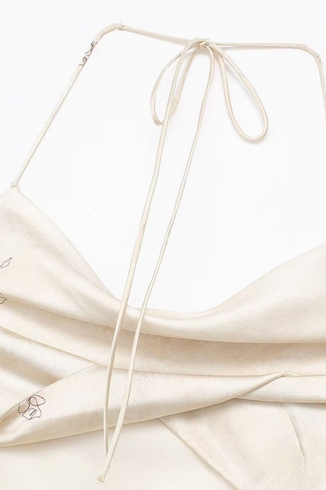 Slim Silk Satin Texture Printed Dress