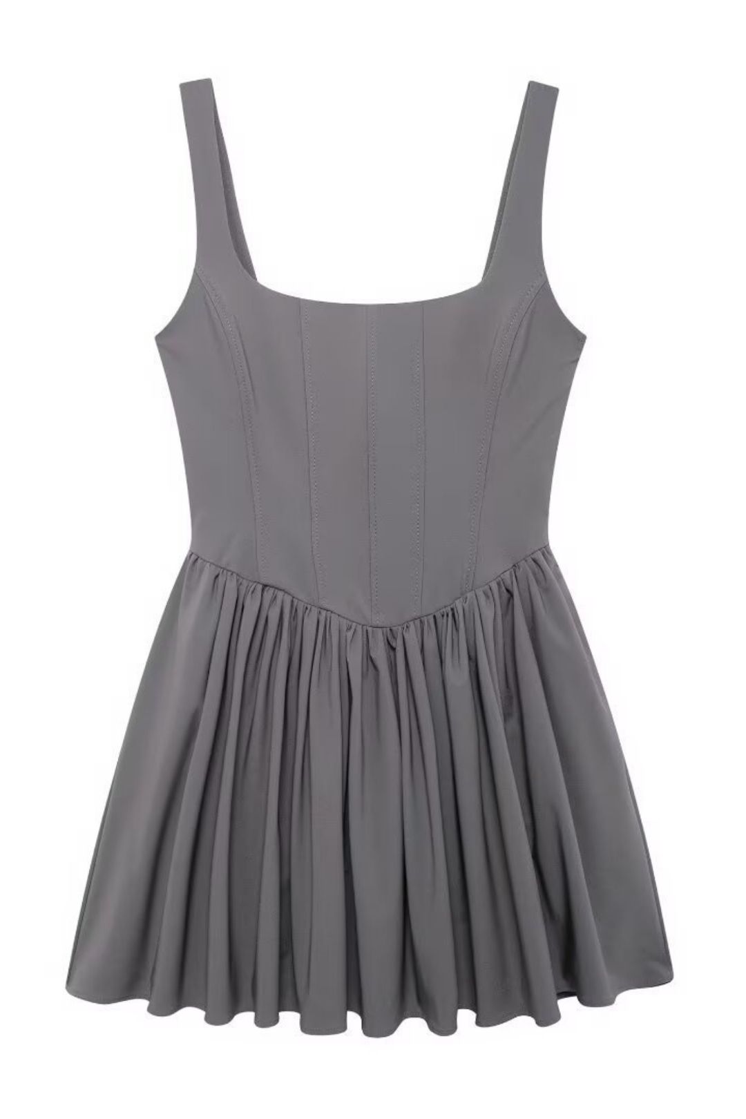 Solid Color Sleeveless Waist Sling Jumpsuit Short Skirt