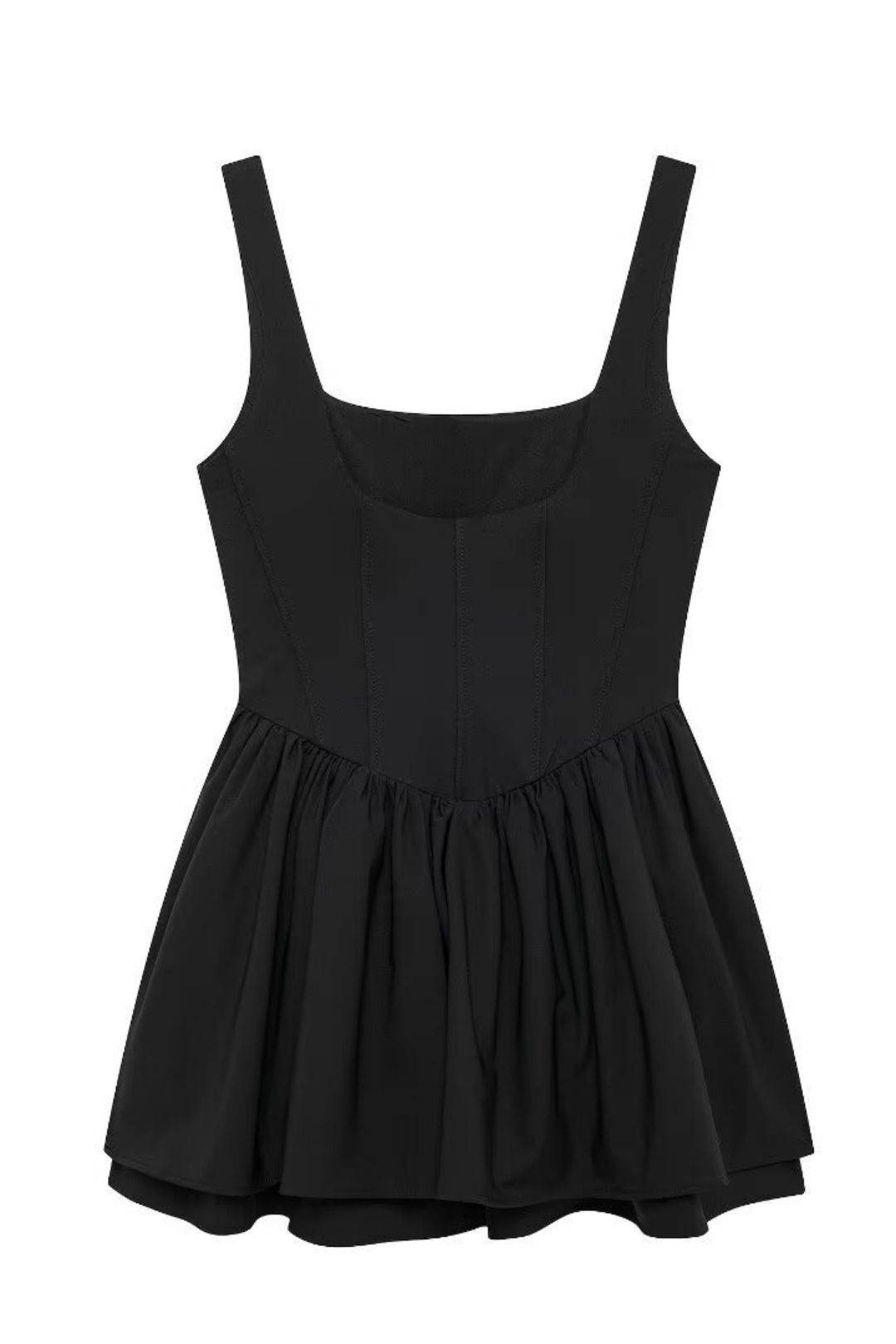 Solid Color Sleeveless Waist Sling Jumpsuit Short Skirt