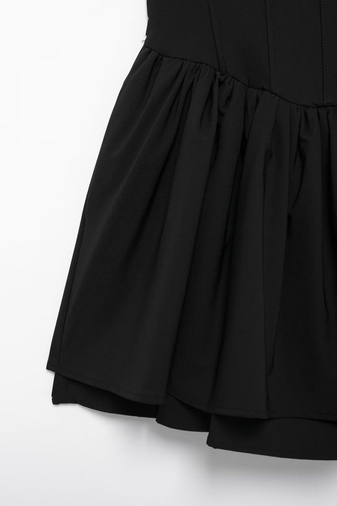 Solid Color Sleeveless Waist Sling Jumpsuit Short Skirt