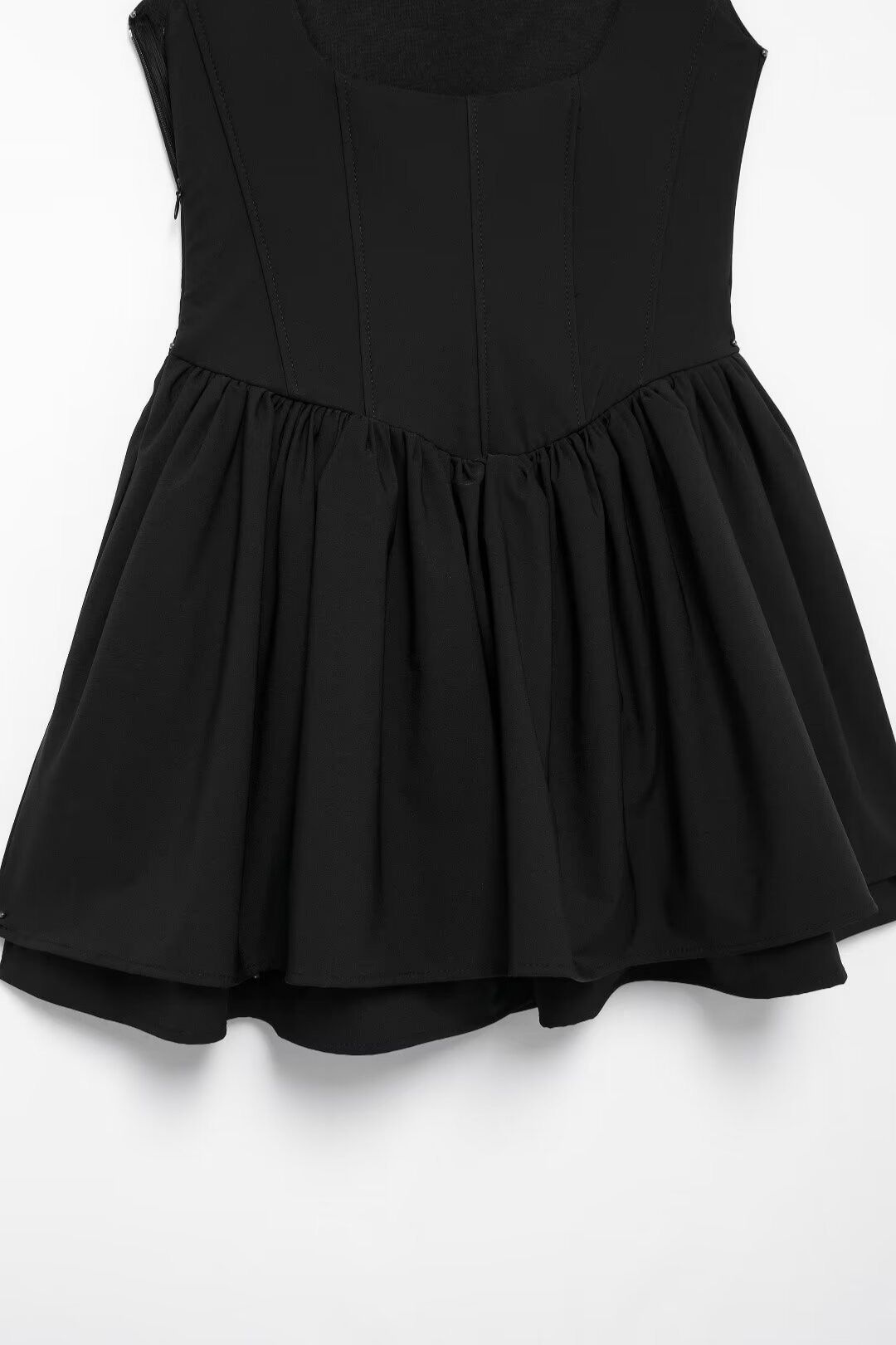 Solid Color Sleeveless Waist Sling Jumpsuit Short Skirt