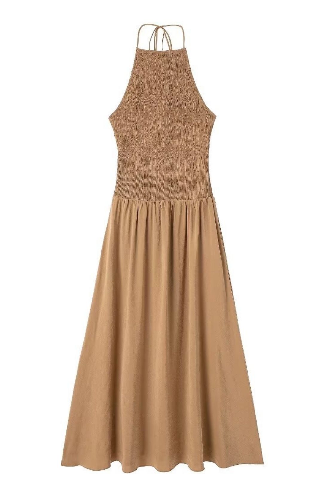 Backless Halter Neck Drape Sleeveless Dress