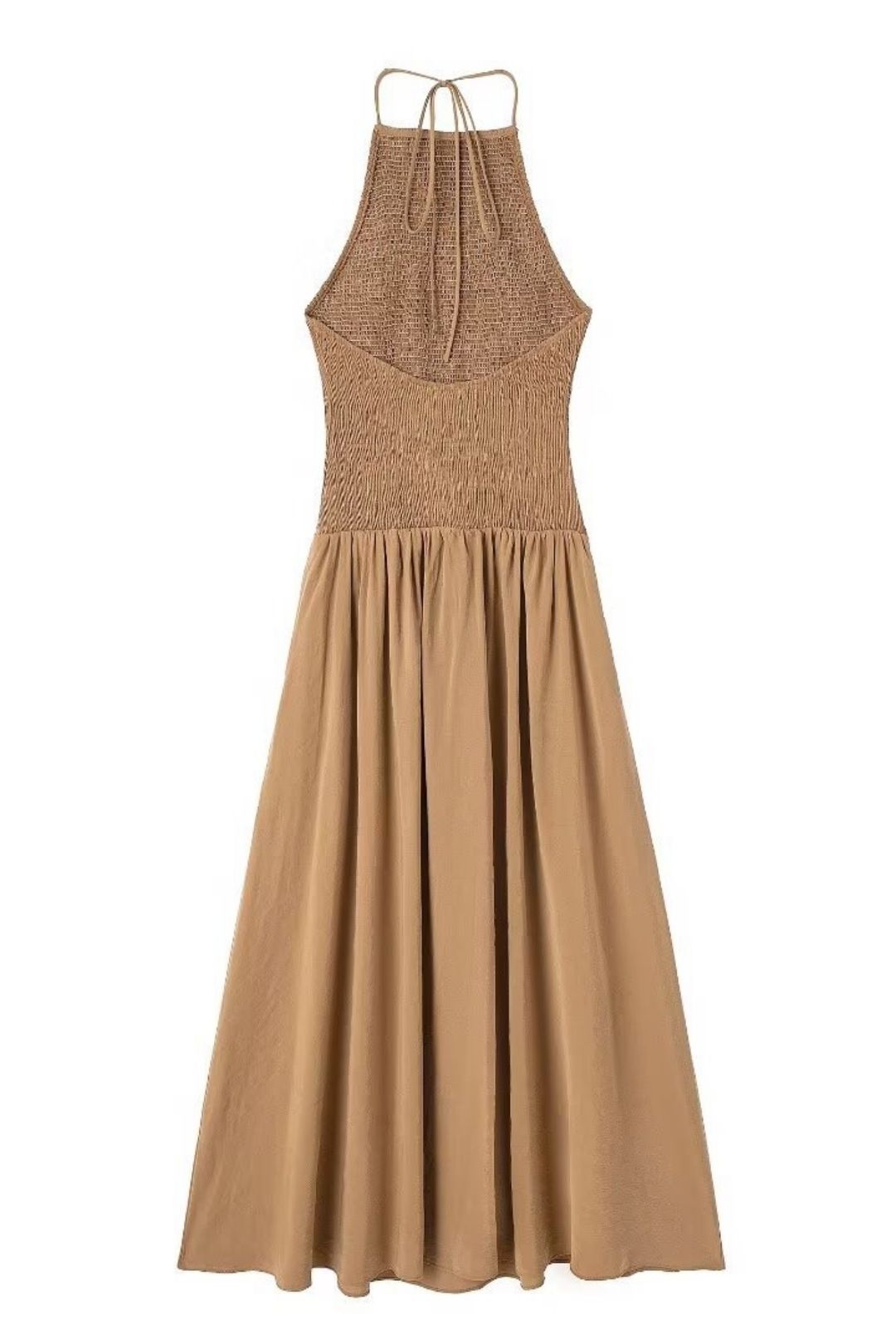 Backless Halter Neck Drape Sleeveless Dress