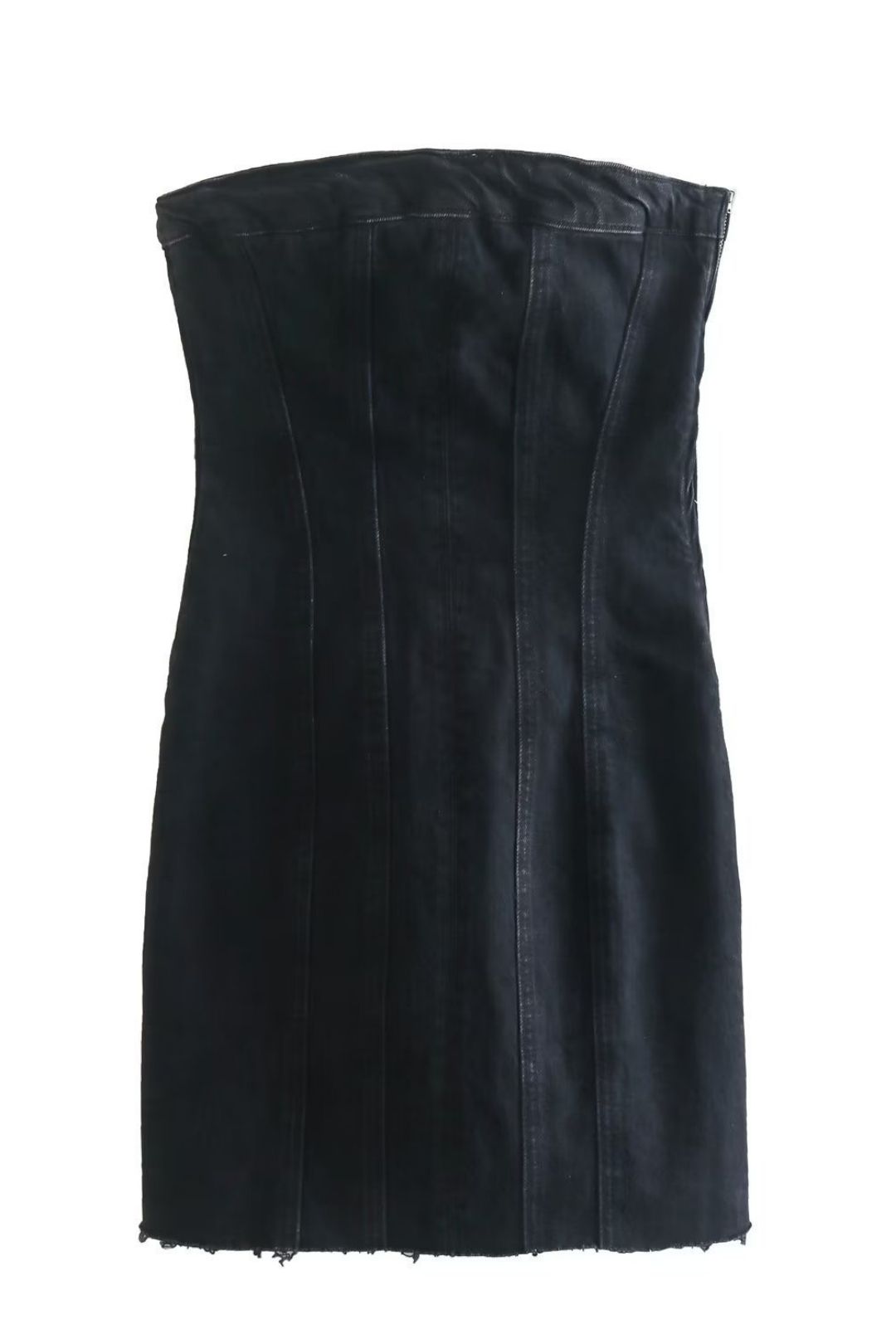 Strapless Denim Corset-style Short Dress