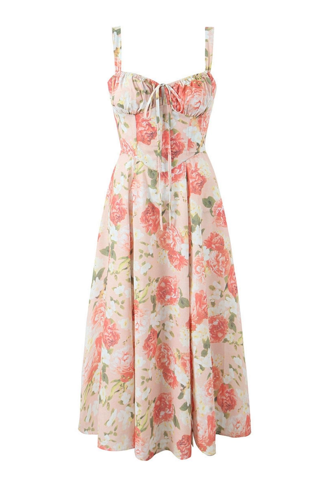 Cotton Printed Lace Loose Mid-length Suspender Dress