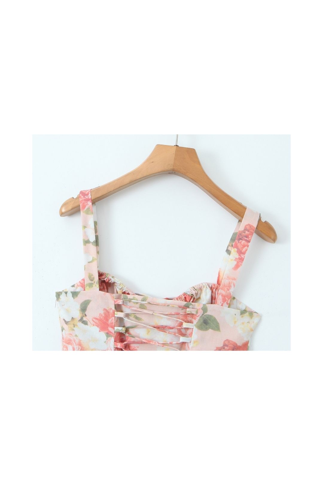 Cotton Printed Lace Loose Mid-length Suspender Dress