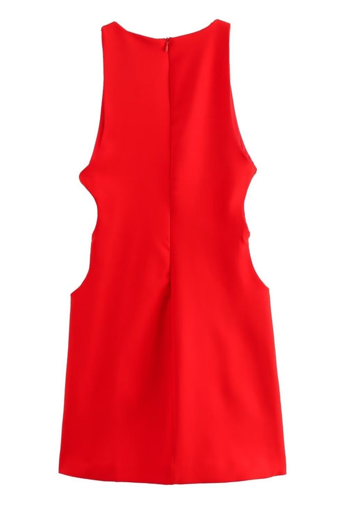 Open Design Round Neck Short Dress