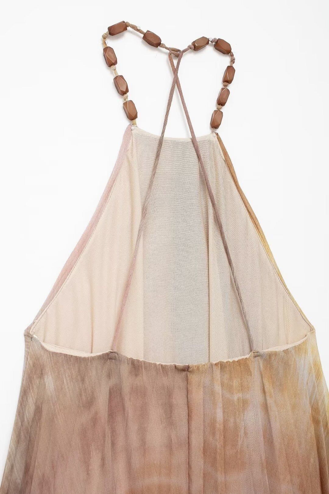 Tie-dye Halter Neck Pleated Halter Dress