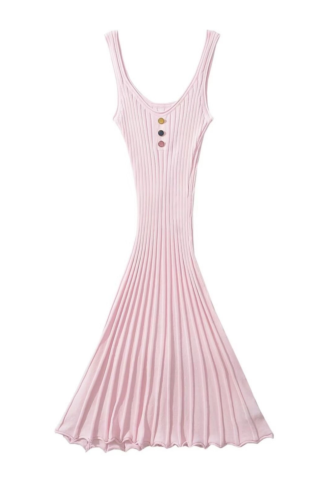 Short-sleeved Knitted Crimped High-elastic Smart Umbrella Sling Dress