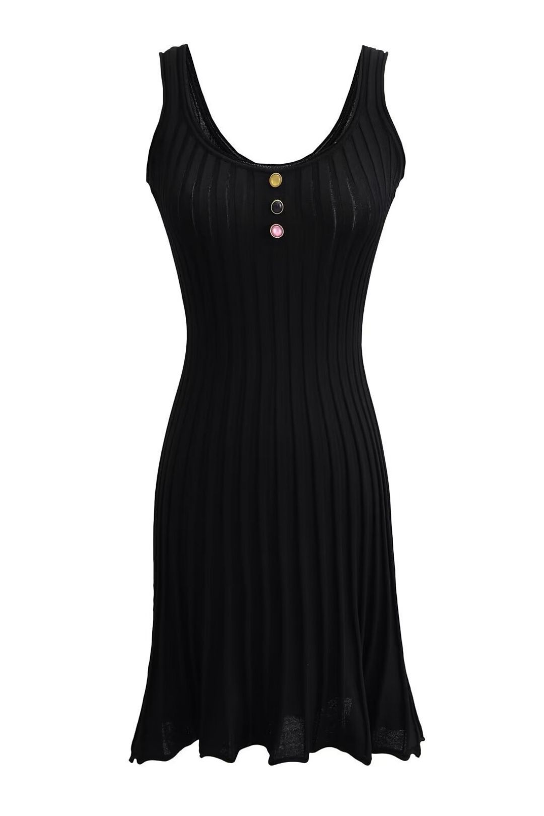 Short-sleeved Knitted Crimped High-elastic Smart Umbrella Sling Dress