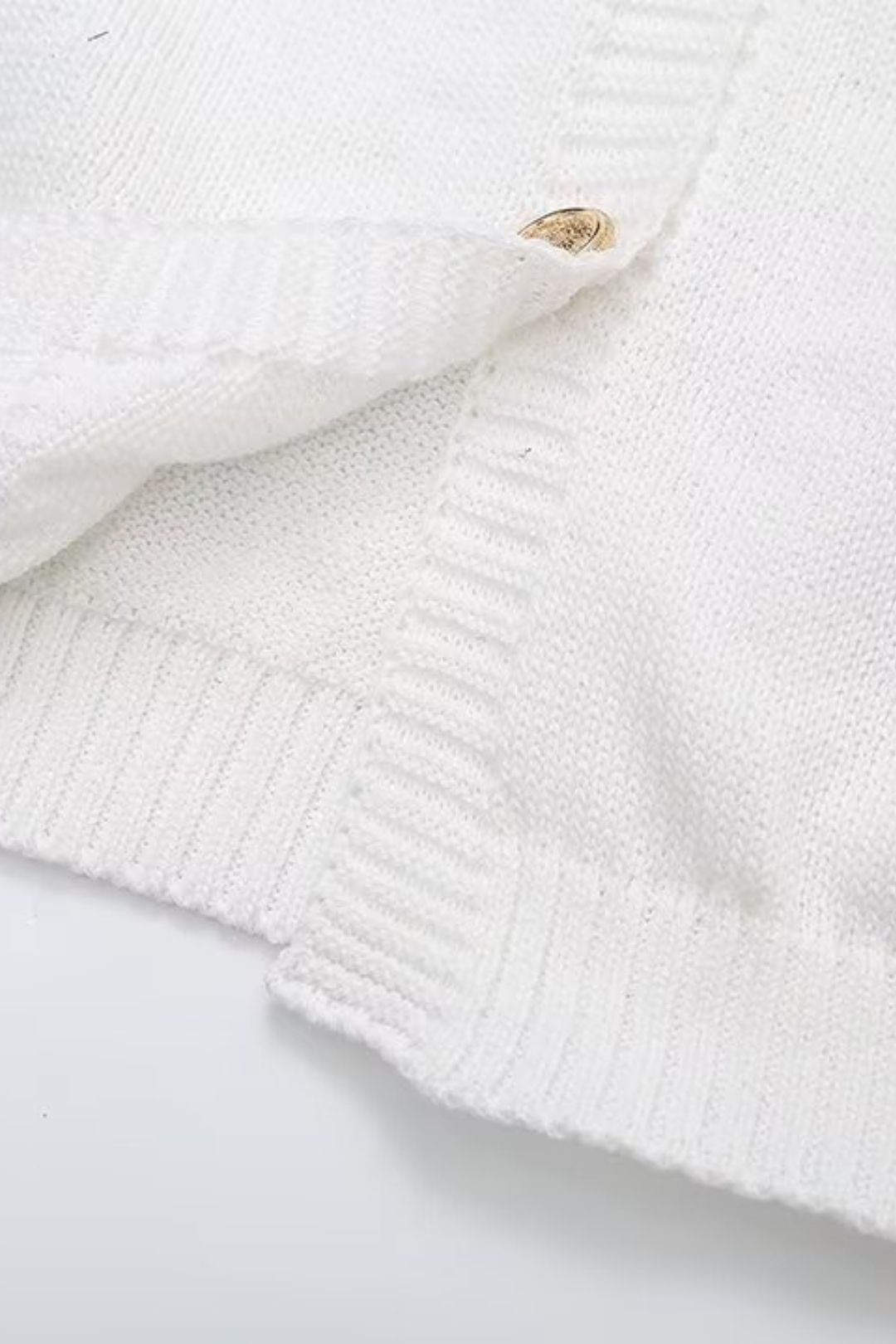 Waist Knitted Short-sleeved Button Sweater Dress