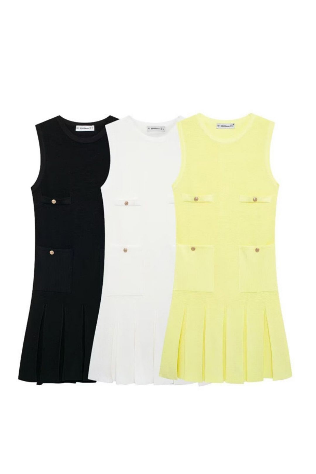 Solid Color Wide Pleated Knitted Loose Mini Dress