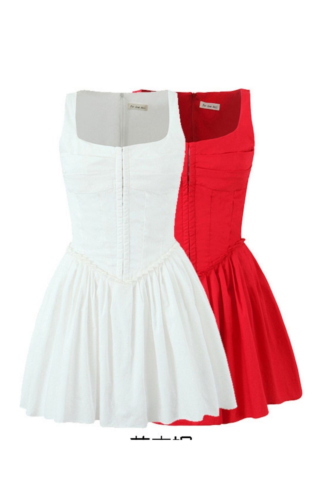 Pleated Skirt With Square Collar Sleeveless Slim Casual One-piece Skirt