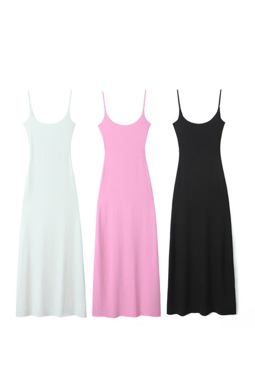 Solid Color Nylon Slim Casual Suspender Dress
