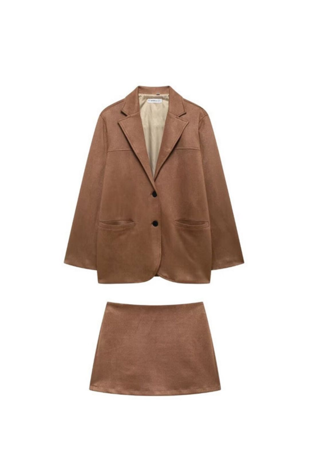 Niche Suede Leather All-match Suit Jacket Skirt