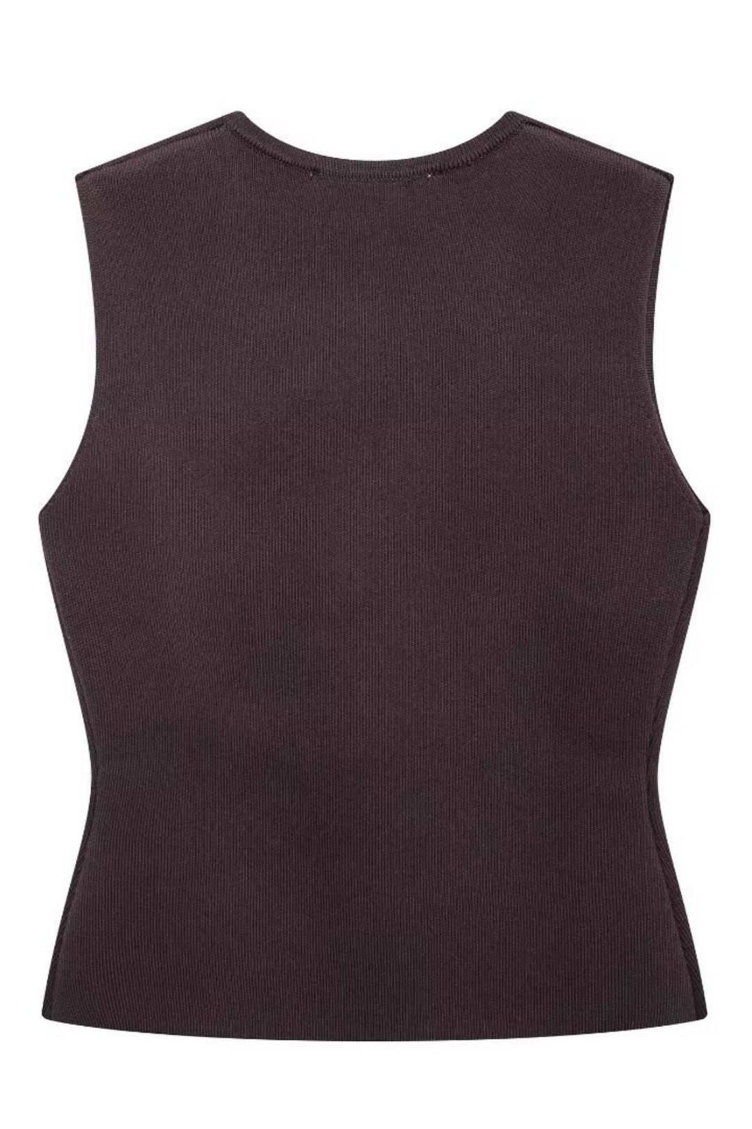 Style Gold Button-decorated Knitted Vest Top