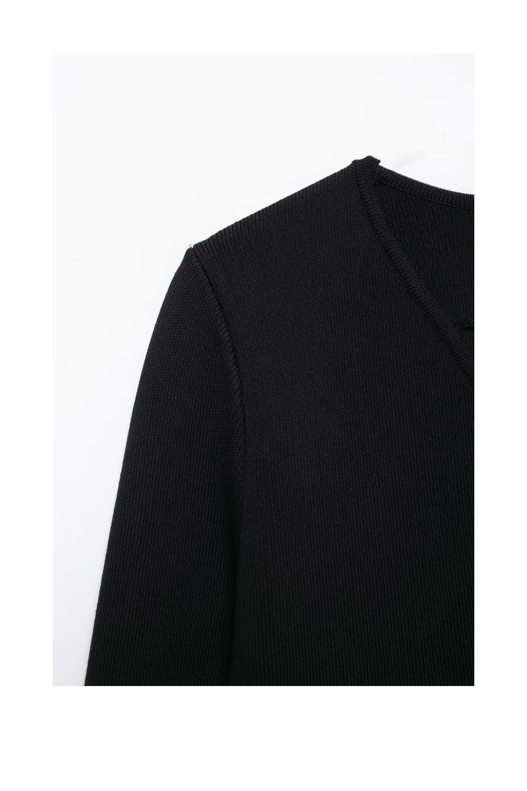 Asymmetric V-neck Long-sleeved Slim Knit Jacket