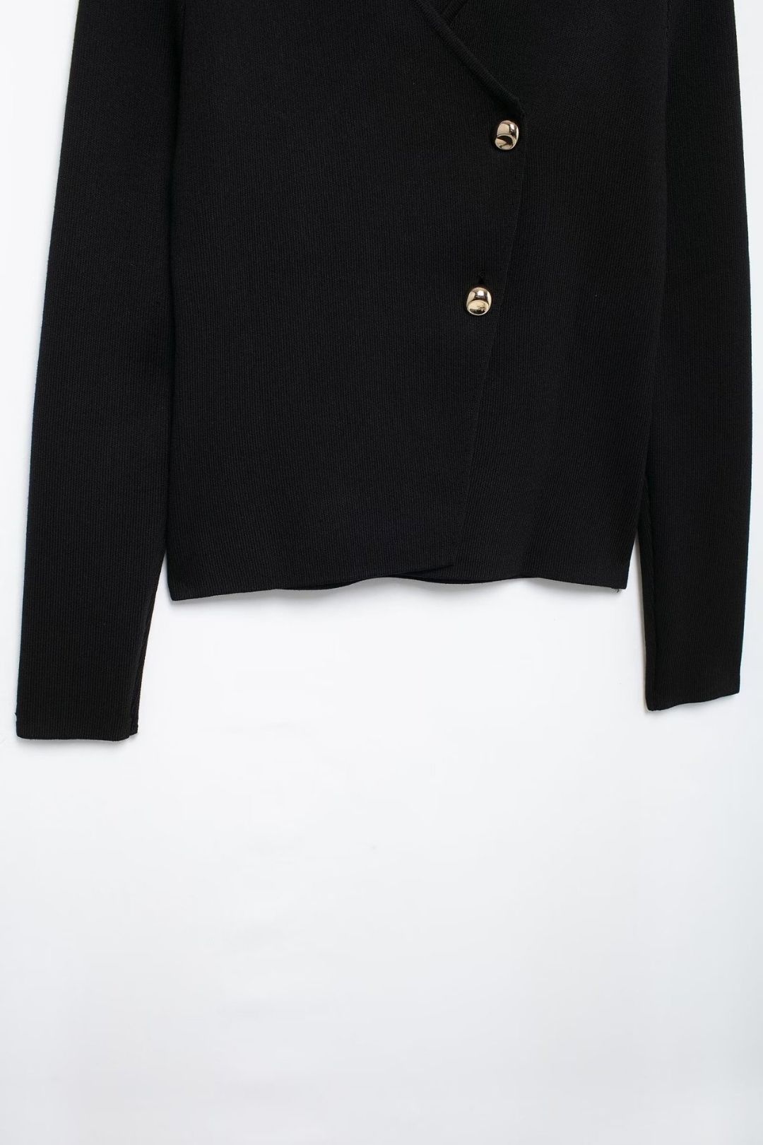 Asymmetric V-neck Long-sleeved Slim Knit Jacket