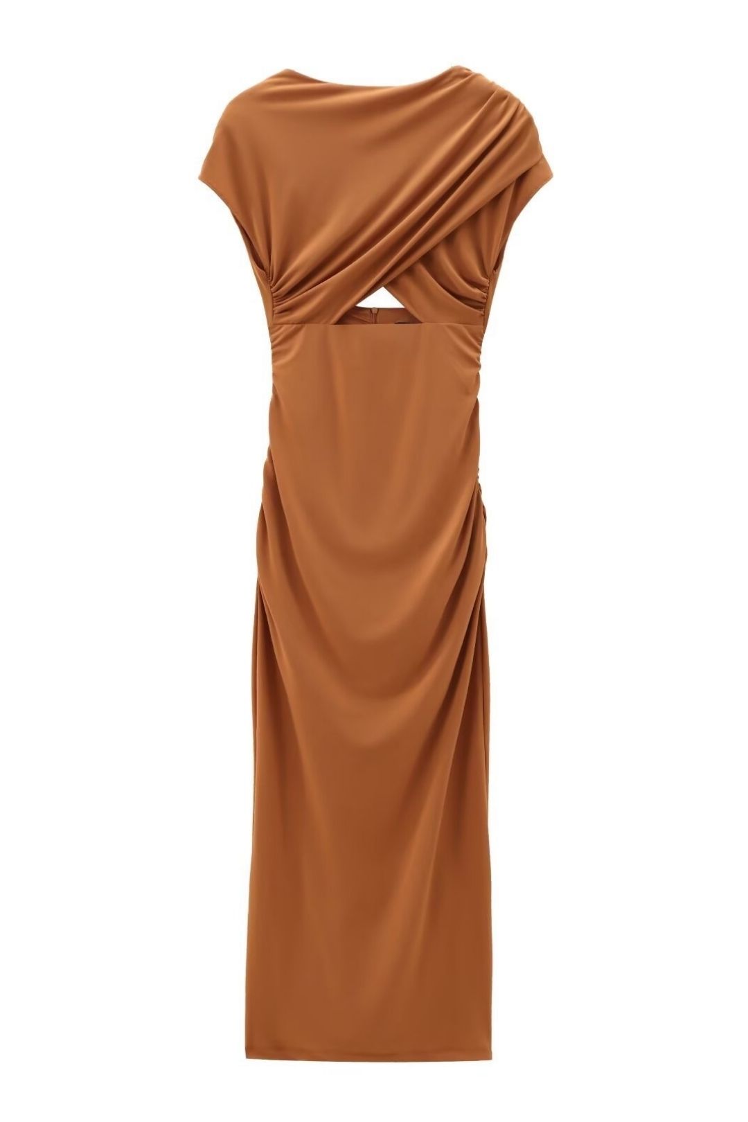 New Style Open Design Pleated Short-sleeved Slim-fit Dress