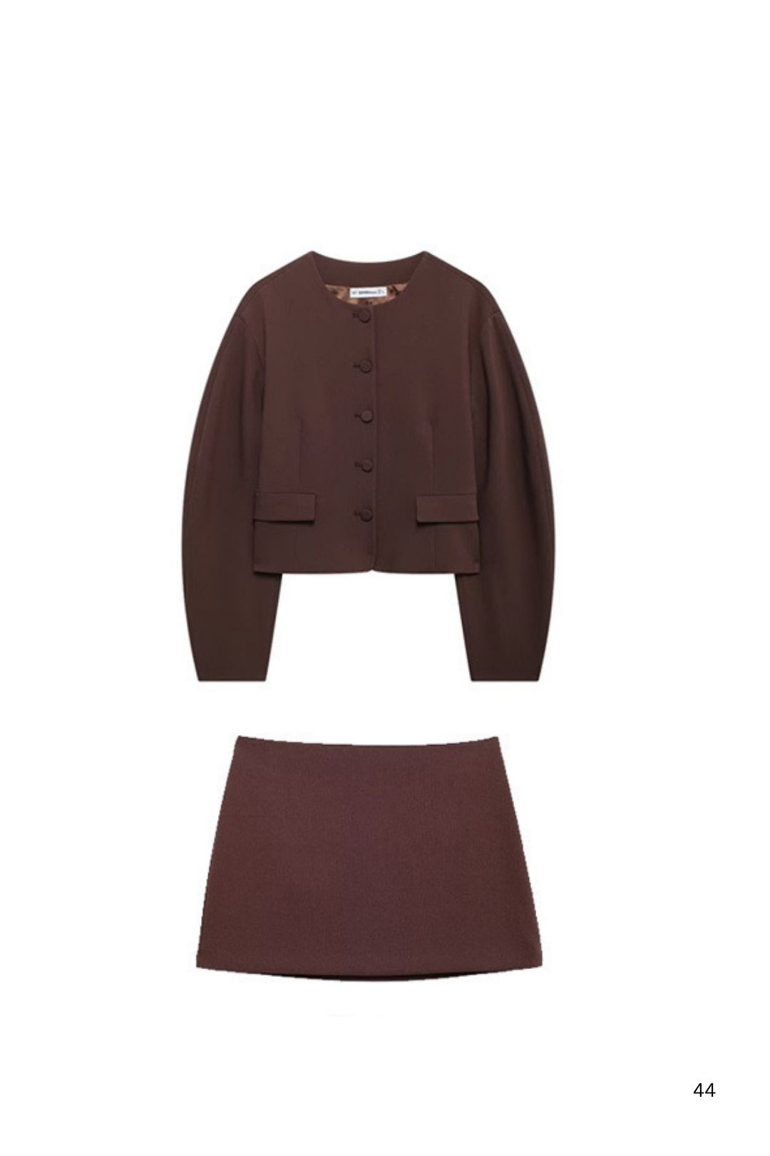 Balloon Version Round Neck Long-sleeved Suit Jacket