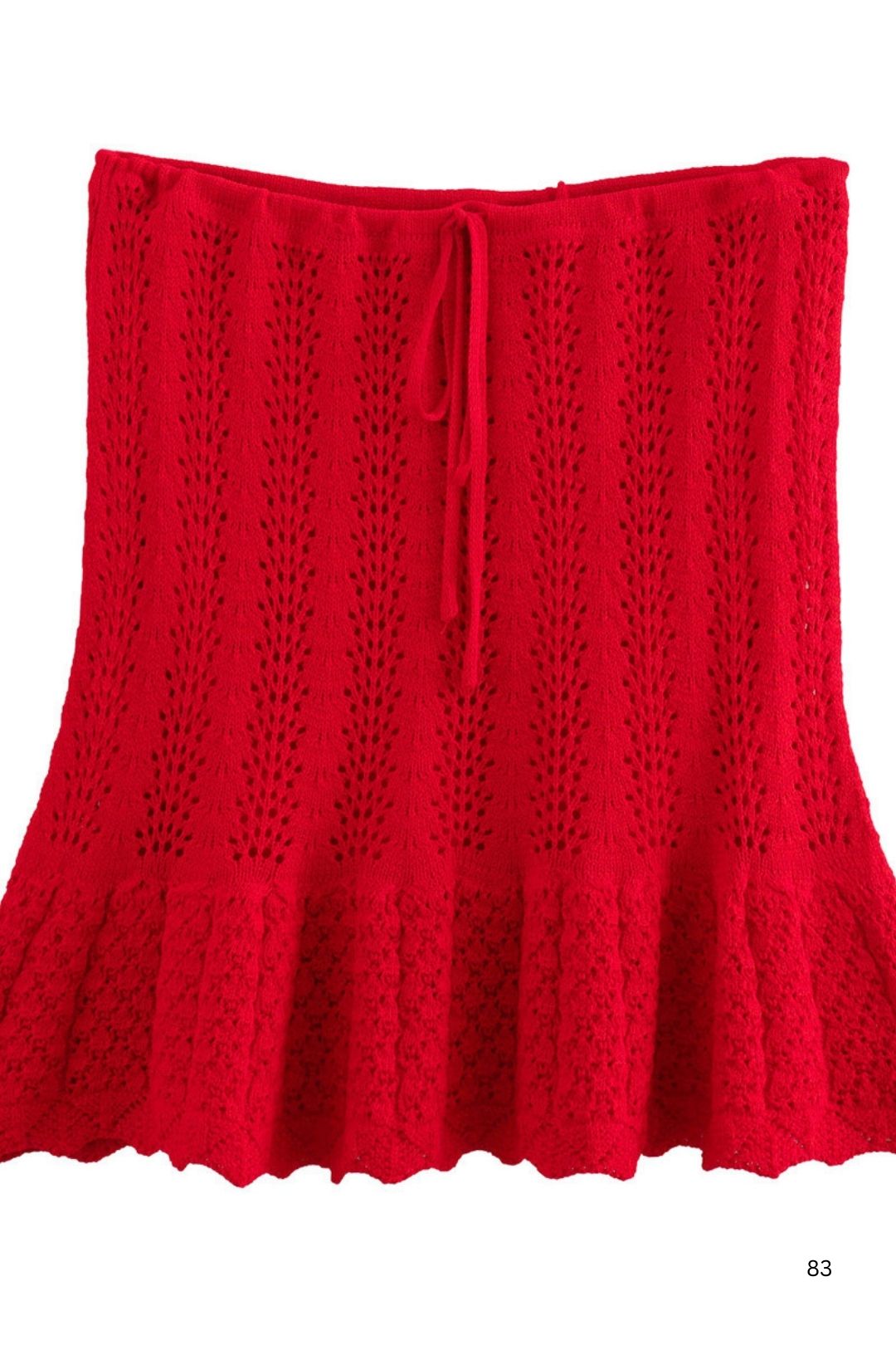 Mesh Cloth Sleeveless Knitted Vest Top Skirt Suit