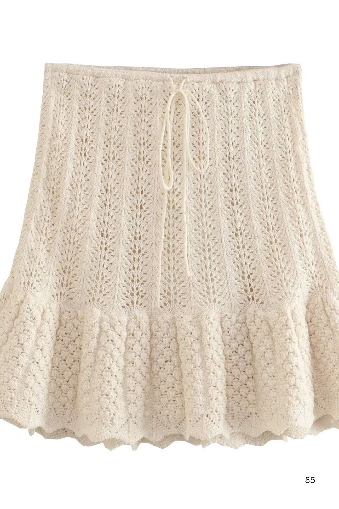 Mesh Cloth Sleeveless Knitted Vest Top Skirt Suit